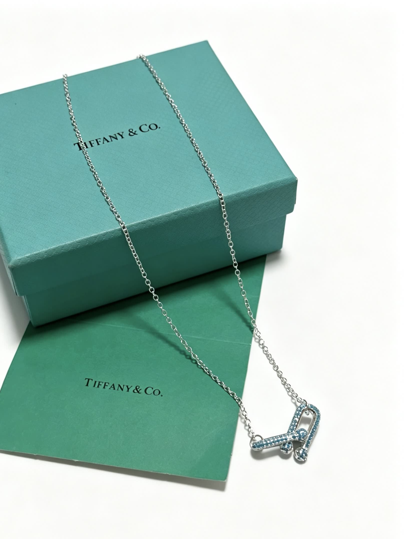 Tiffany & Co. Blue Diamond Lock Necklace